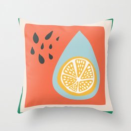 Melon Lemon Summer Time Throw Pillow