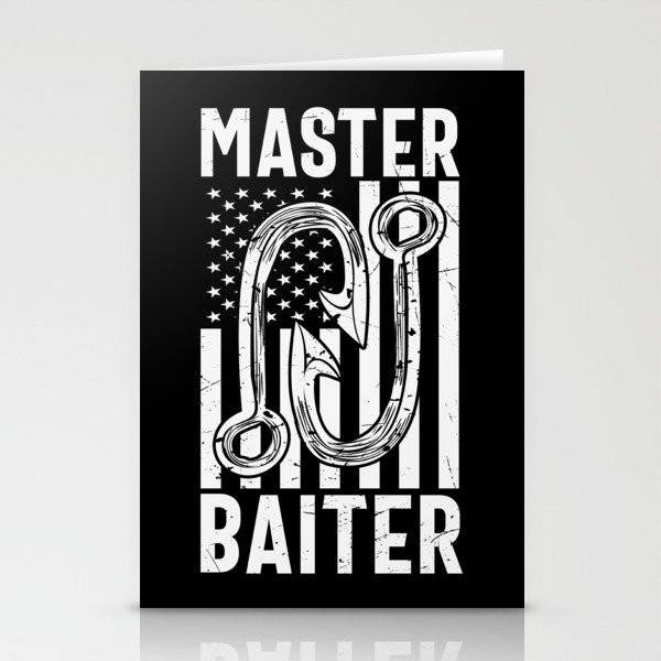 Master Baiter Fishing USA Flag Stationery Cards