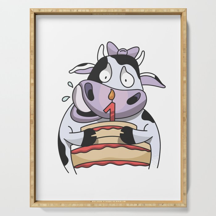 Baby Cow Birthday Fist Anniversary Gift Serving Tray