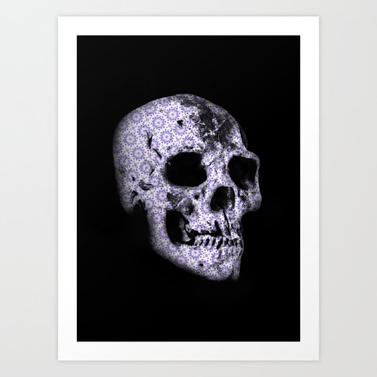 blue print skull Art Print