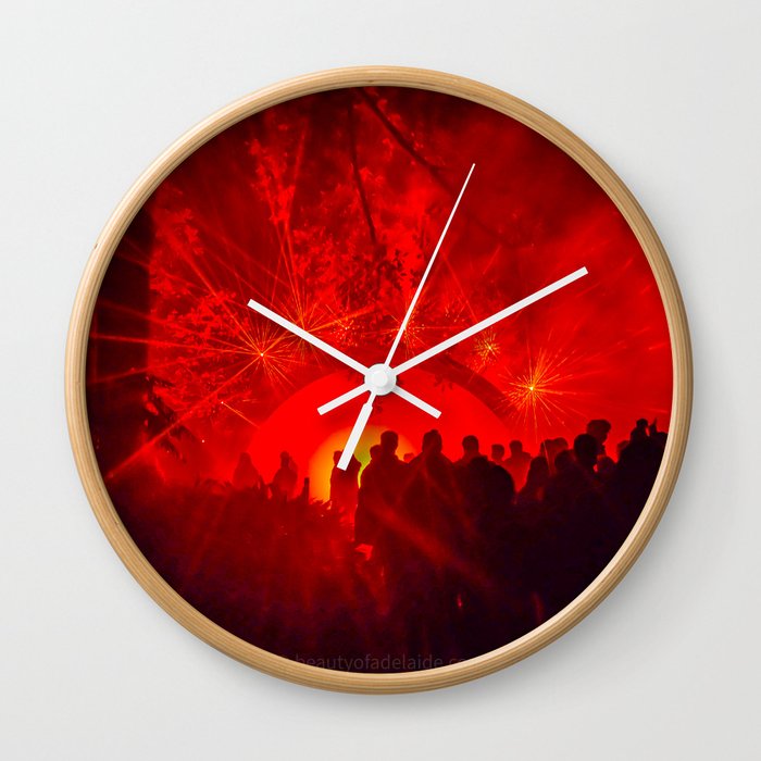 "On fire" - Light cycles laser light show Adelaide South Australia Wall Clock