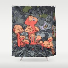 Orange mushrooms  Shower Curtain