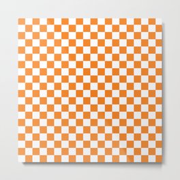Orange Checkerboard Pattern Metal Print | Digital, Pop, Checkers, Orangepattern, Grid, Color, Graphicdesign, Checkerboardpattern, Checkerboard, Popart 