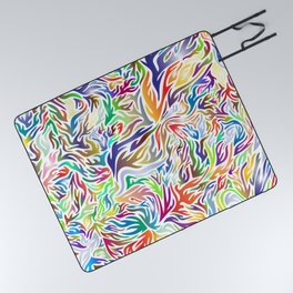 Abstract multi colour flames. Picnic Blanket