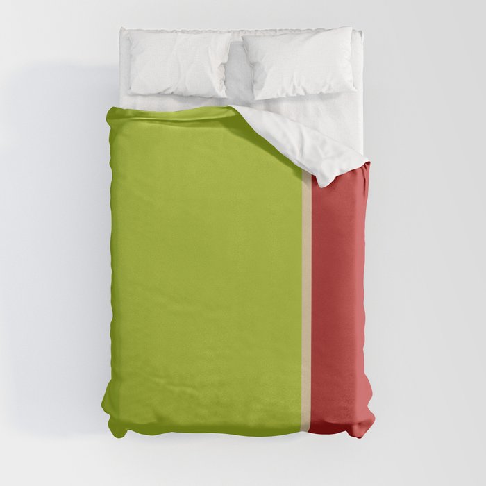 Spring 2 tones Lime green & Red Duvet Cover