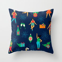 Christmas Party Pattern Throw Pillow