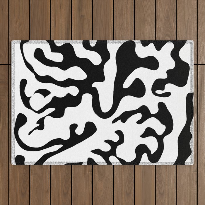 Abstraction in the style of Matisse 17- black and white Outdoor Rug