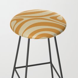 New Groove Retro Swirl Abstract Pattern in Muted Honey Mustard Gold Bar Stool