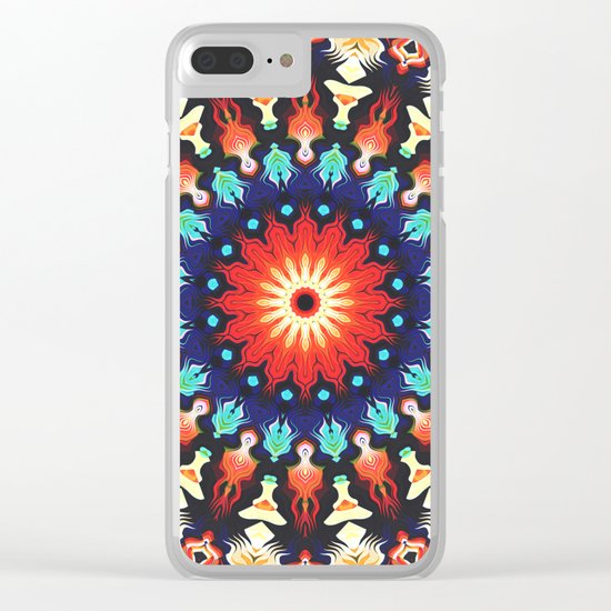 Colorful Mandala Motif Clear iPhone Case