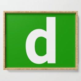 letter D (White & Green) Serving Tray