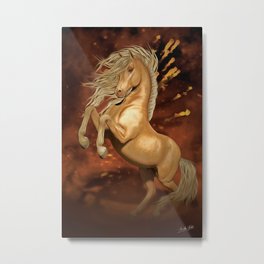Wild Arabian Palomino Steed Akhal Teke Horse Metal Print | Akhalteke, Digital, Wildking, Equine, Animal, Wildhorse, Arabian, Graphicdesign, Arabianhorse, Stallion 