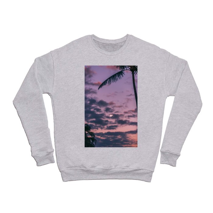 Purple Tropical Island Sunset Crewneck Sweatshirt