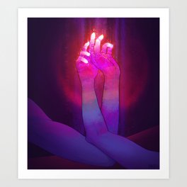 Psychedelic hands Art Print