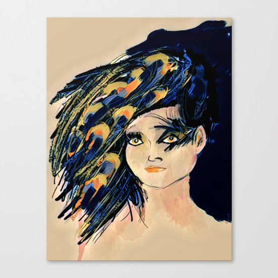 Peacock Girl Variation 1 Canvas Print