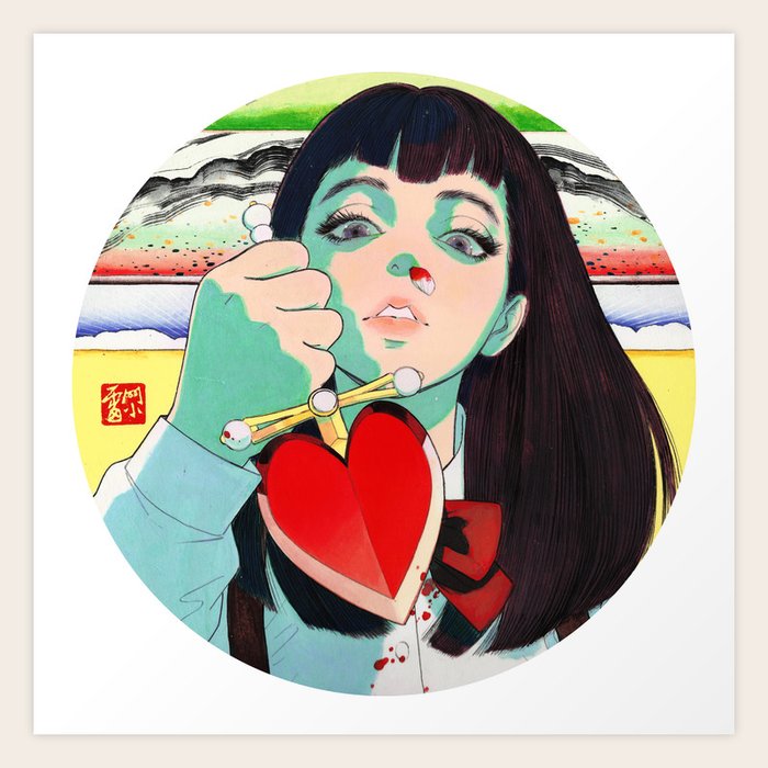 HEART-SHAPED HATE Art Print Art Print
