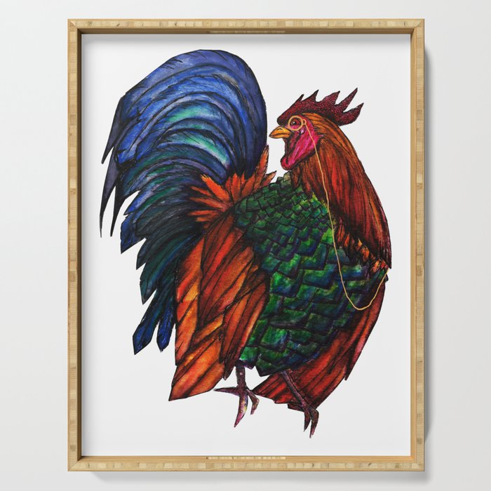 Monocled Rooster Serving Tray
