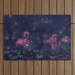 Blooming Flamingos Outdoor Rug
