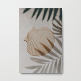 Sea shell Metal Print | Beige, Sand, Summer, Tropical, Leaf, Curated, Summermood, Plant, Seashell, Vintage 