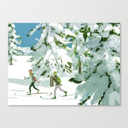 Cross Country Skiing Canvas Print