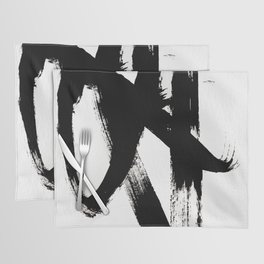 Brushstroke 2 - simple black and white Placemat
