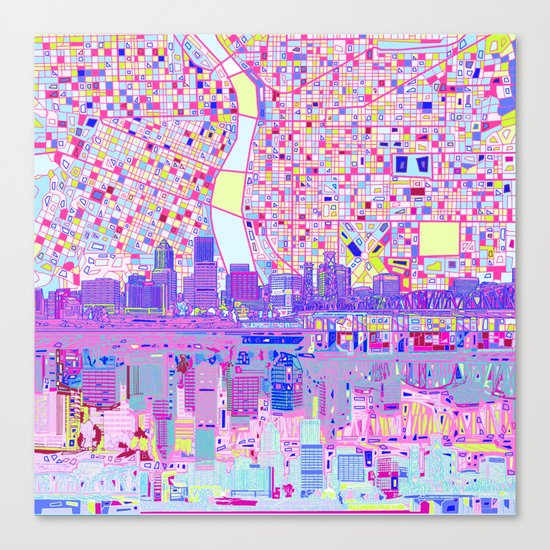 portland city skyline Canvas Print