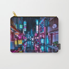 Cyberpunk Aesthetic in Tokyo at Night Vertical Carry-All Pouch | Shopping, Japan, Sign, Aesthetic, Cyber, Abstract, Street, Cypher, Pink, Neon 