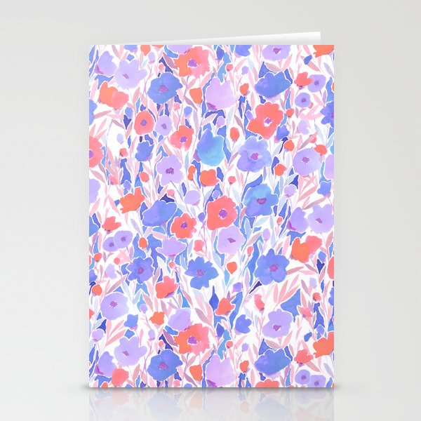 Flower Field Apricot Lilac Stationery Cards