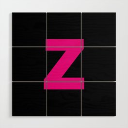 letter Z (Magenta & Black) Wood Wall Art