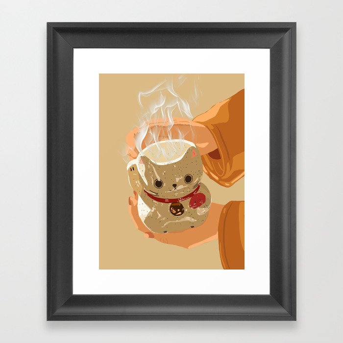 Lunar Cat Framed Art Print
