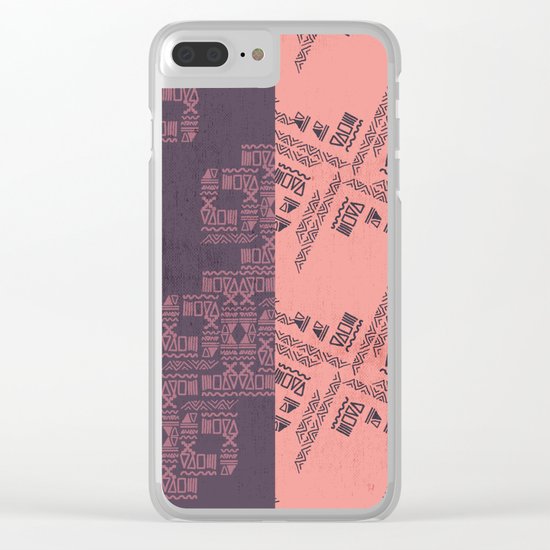 Primitive Pattern Clear iPhone Case