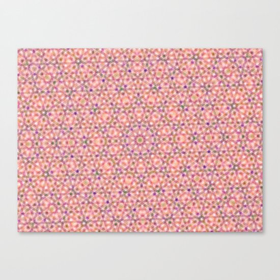 Pink Purple and Green Stripes and Triangle Pattern Canvas Print