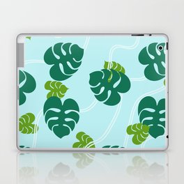 Zen Monstera Print Blue Laptop & iPad Skin