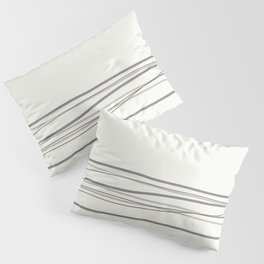 Metropolitan Light Gray, Cinder Dark Gray, Mustang Brown 2111-30 Scribble Lines Snowfall White Pillow Sham