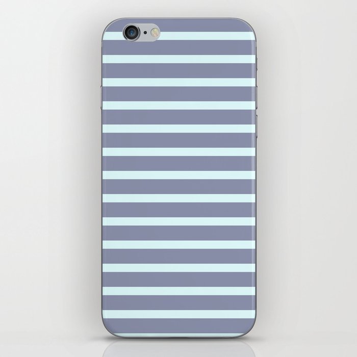 Cool Gray and Light Cyan Stripes iPhone Skin