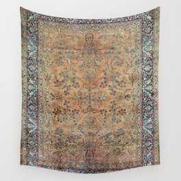 Kashan Floral Persian Carpet Print Wall Tapestry