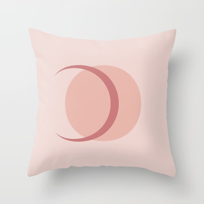 Full / Crescent Abstract Moon VIII Throw Pillow