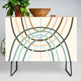 Crisscrossed Rainbows - Teal & Gold Credenza