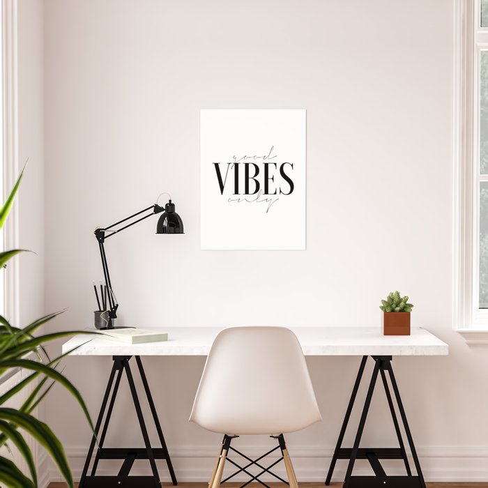 Good Vibes Only Office Wall Art Office Decor Girls Room Decor