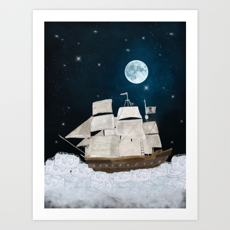 The Pirate Ghost Ship Art Print By Bribuckley Society6 The Pirate Ghost Ship Art Print By Bribuckley Society6