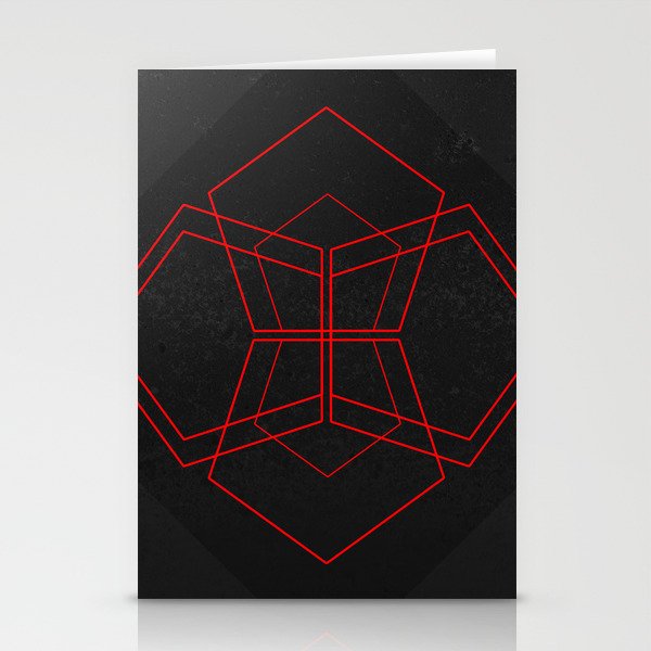 Geometric - Black/Red Stationery Cards