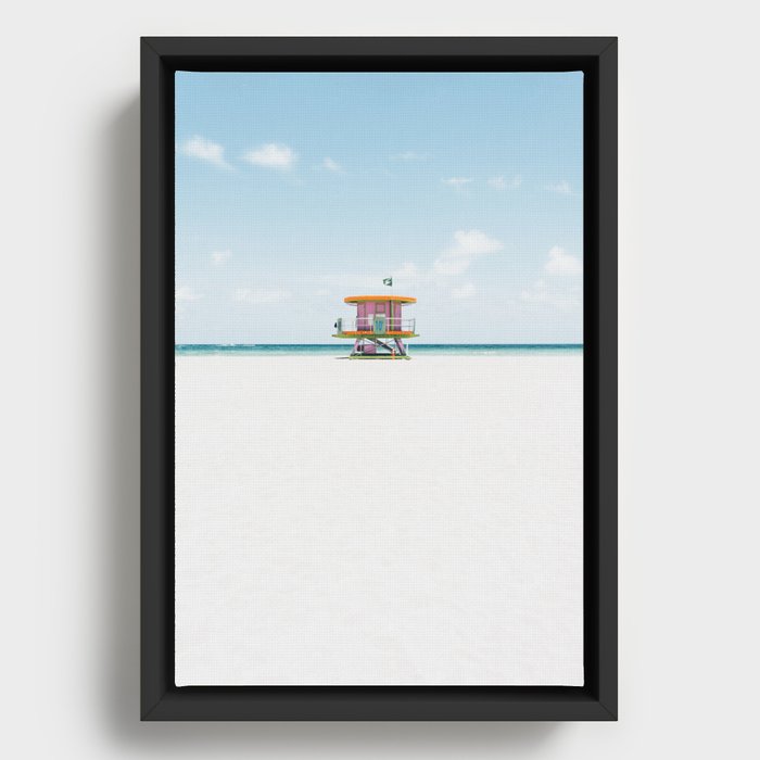 Miami Beach Lifeguard Framed Canvas