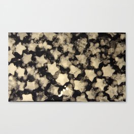 Bleached Distressed Stars on a Black Background Canvas Print