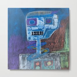 Mr. Roboto Metal Print | 3D, Focoartists, Illustration, Watercolor, Curated, Vintage, Dougkarhoff, Street Art, Nocoartists, Painting 