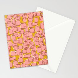 Abstract Geo-Pink and Yellow Stationery Card