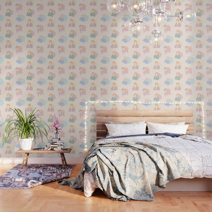 Golden Girls Pattern and Print in Pastels Wallpaper