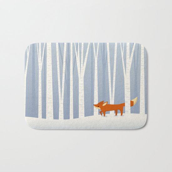 Fox in the Snow Bath Mat