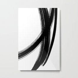 Black Abstract Brush Strokes nr 11 Metal Print