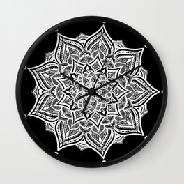 Black mndala for fun Wall Clock | Black, Mandala, Desing, Drawing, Tattoo, Chen, Hila 