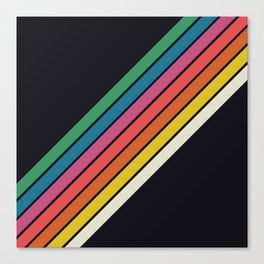 7 Classic Colorful Summer Style Retro Stripes Canvas Print