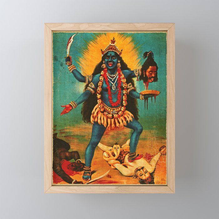 Kali Goddess Hindu art Framed Mini Art Print